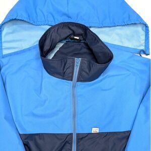 Gore Tex Vintage Mens Windbreaker Jacket Large Blue Navy Nylon Hooded Shell